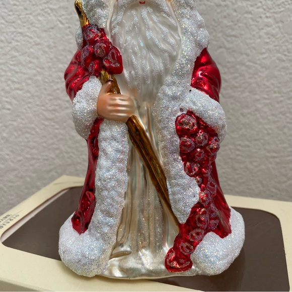 Glassware Art Studio Poland Santa Hand Blown Handcrafted Mercury Glass Ornament - Picture 8 of 16